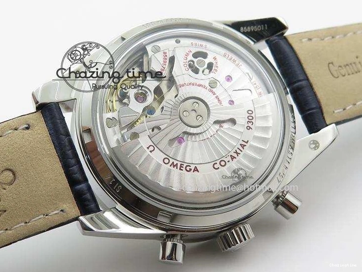 0505 DailyWear Speedmaster ’57 SS Chrono AXF Best Edition Blue Dial on Blue Leather Strap A 8279